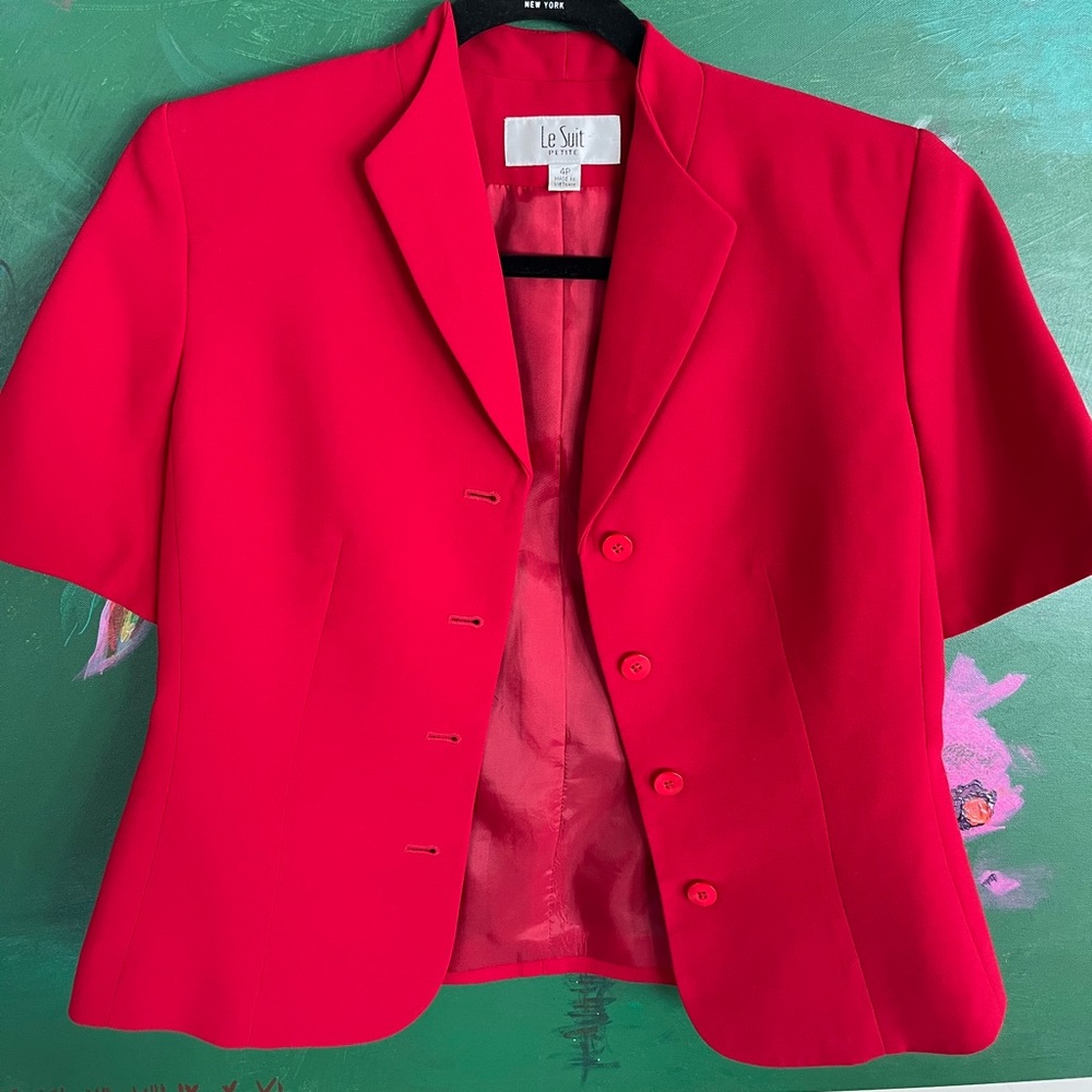 Vintage Le Suit red cropped blazer